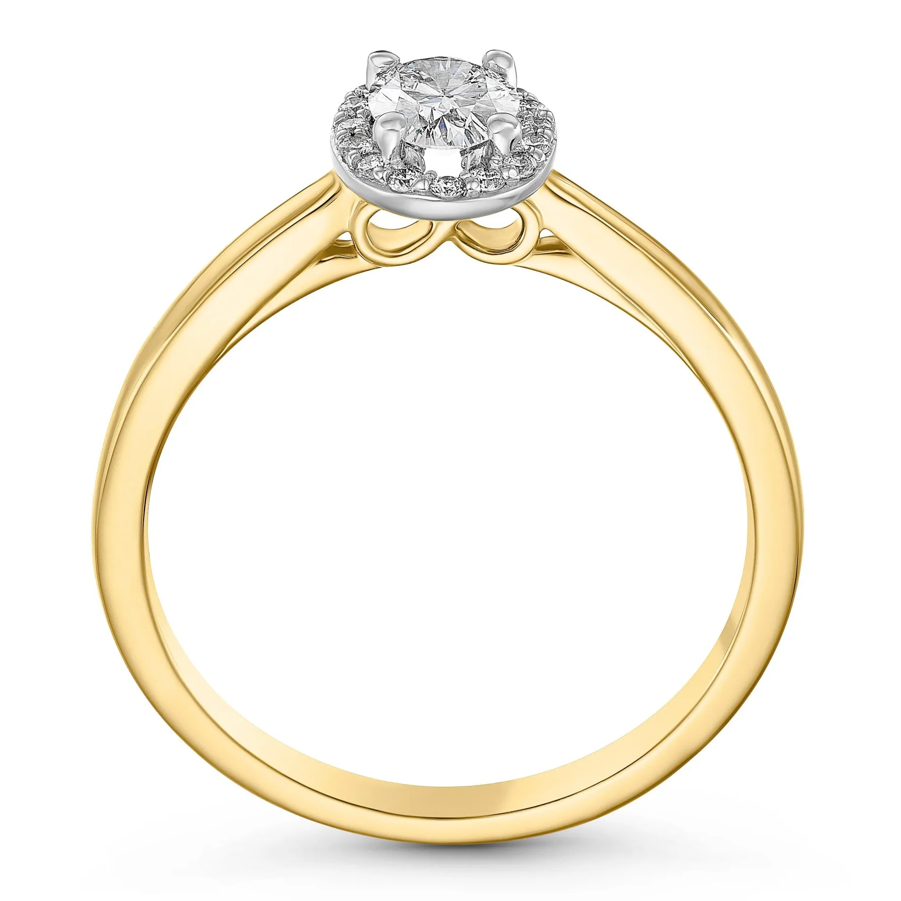 Beaverbrooks Beyond Brilliance 18ct Yellow Gold Oval Shaped Diamond Halo Ring