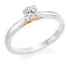 Beaverbrooks Beyond Brilliance 18ct White Gold and Rose Gold Diamond Solitaire Ring