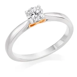 Beaverbrooks Beyond Brilliance 18ct White Gold and Rose Gold Diamond Solitaire Ring