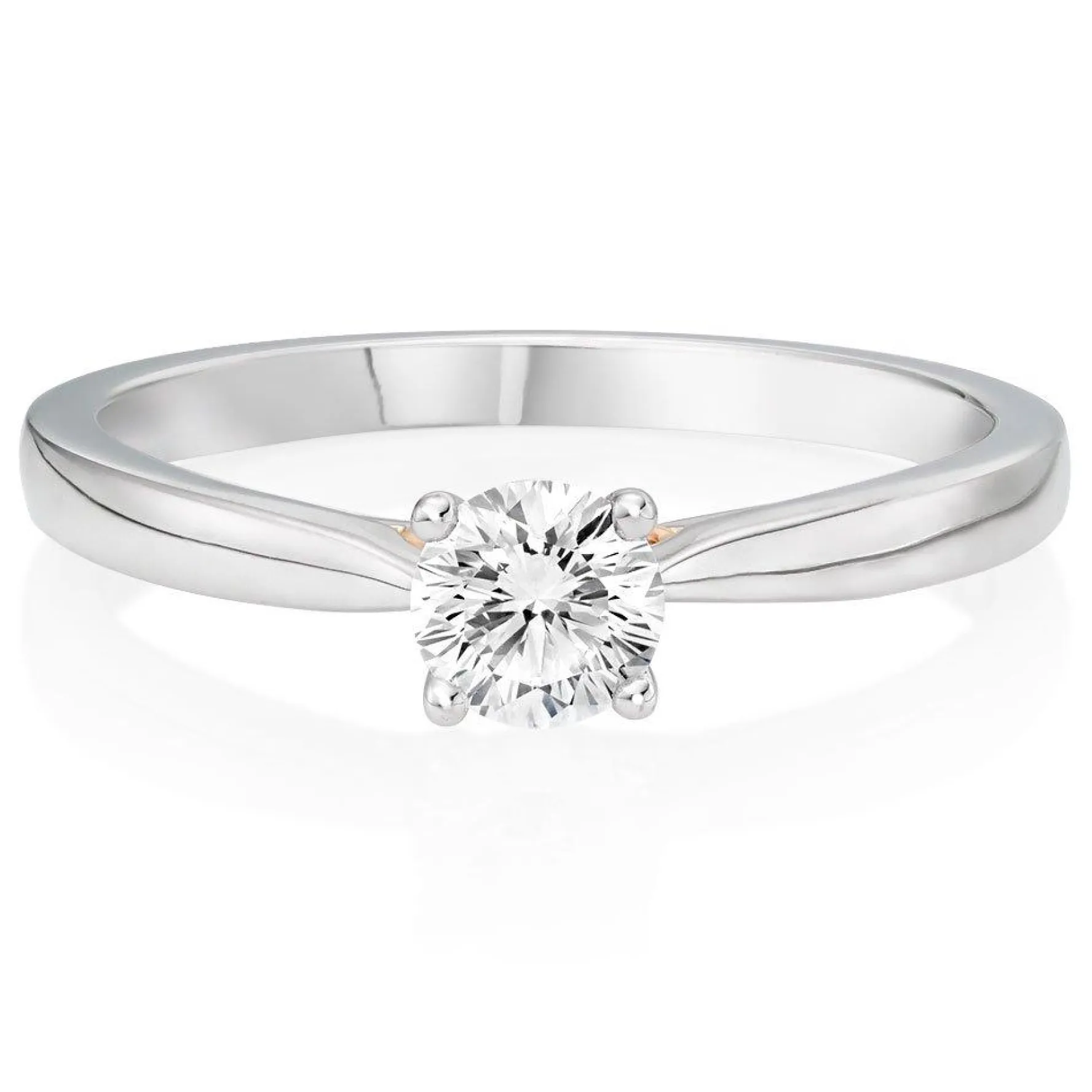 Beaverbrooks Beyond Brilliance 18ct White Gold and Rose Gold Diamond Solitaire Ring