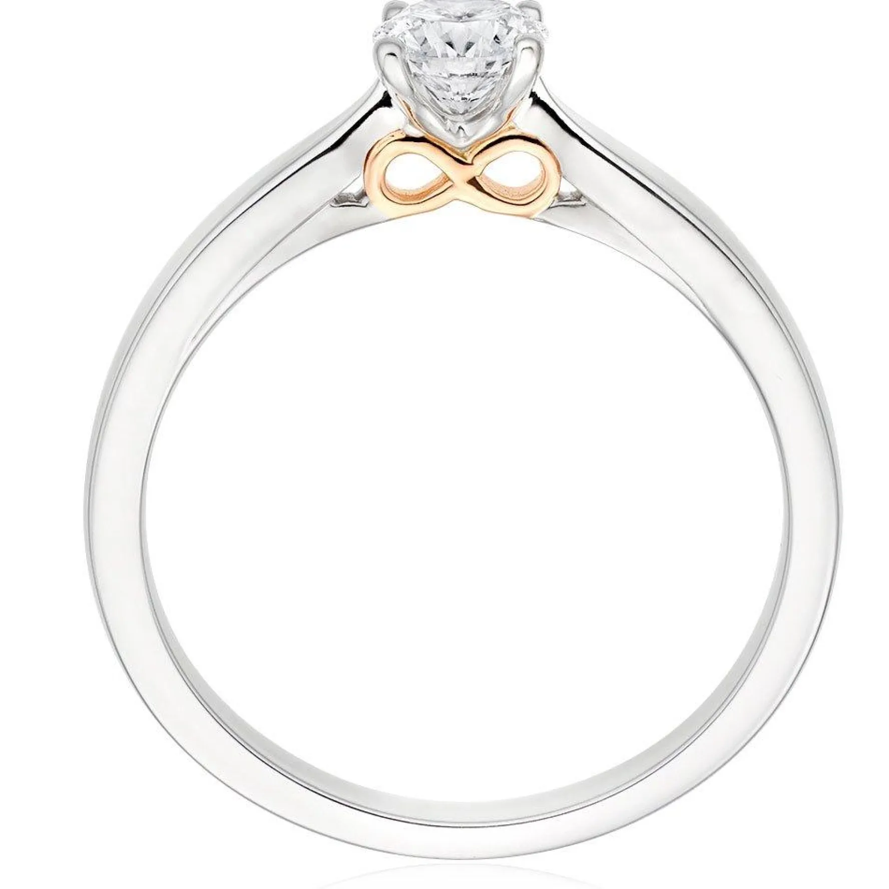 Beaverbrooks Beyond Brilliance 18ct White Gold and Rose Gold Diamond Solitaire Ring
