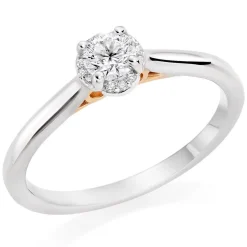 Beaverbrooks Beyond Brilliance 18ct White Gold and Rose Gold Diamond Halo Ring