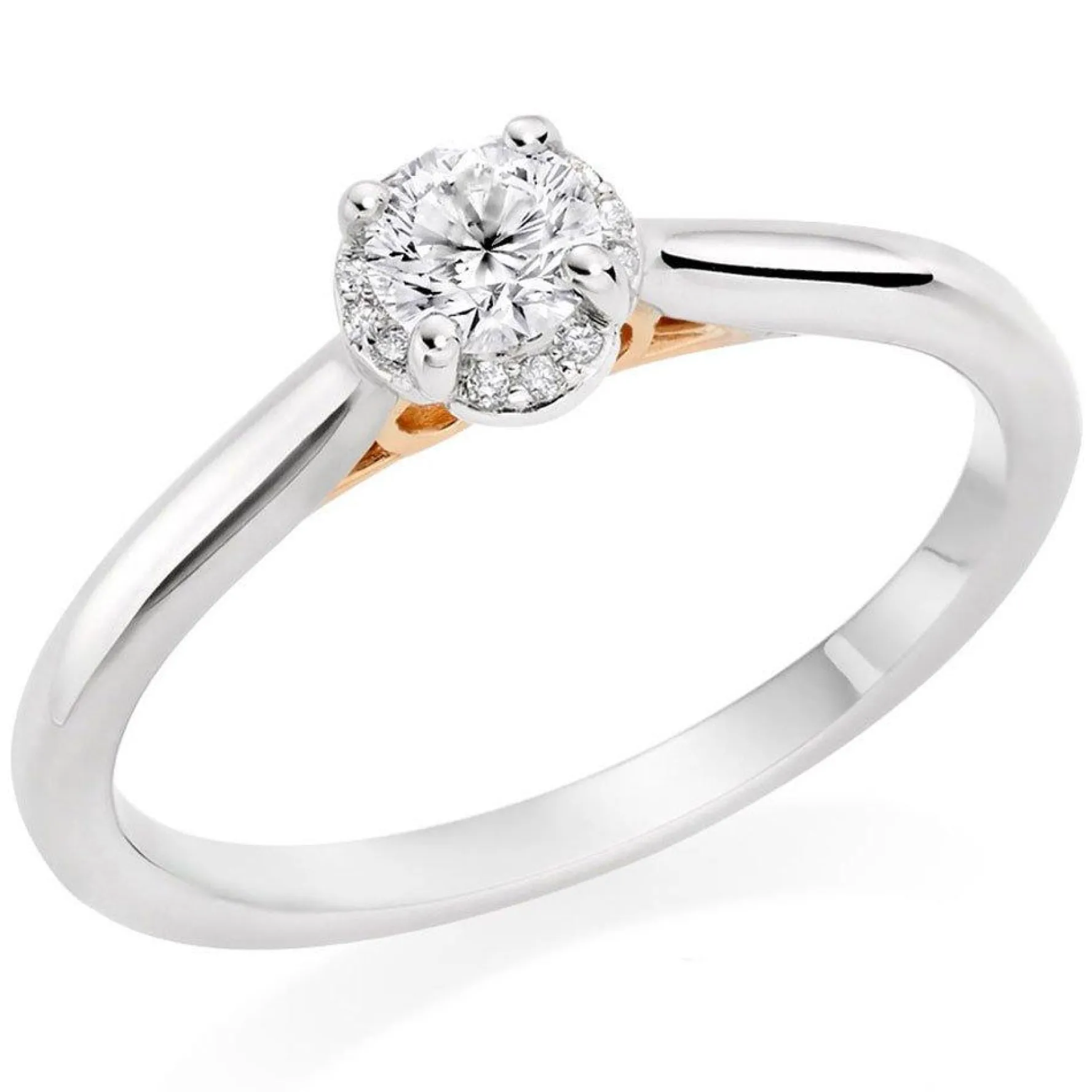 Beaverbrooks Beyond Brilliance 18ct White Gold and Rose Gold Diamond Halo Ring