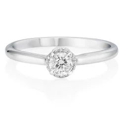 Beaverbrooks Beyond Brilliance 18ct White Gold and Rose Gold Diamond Halo Ring
