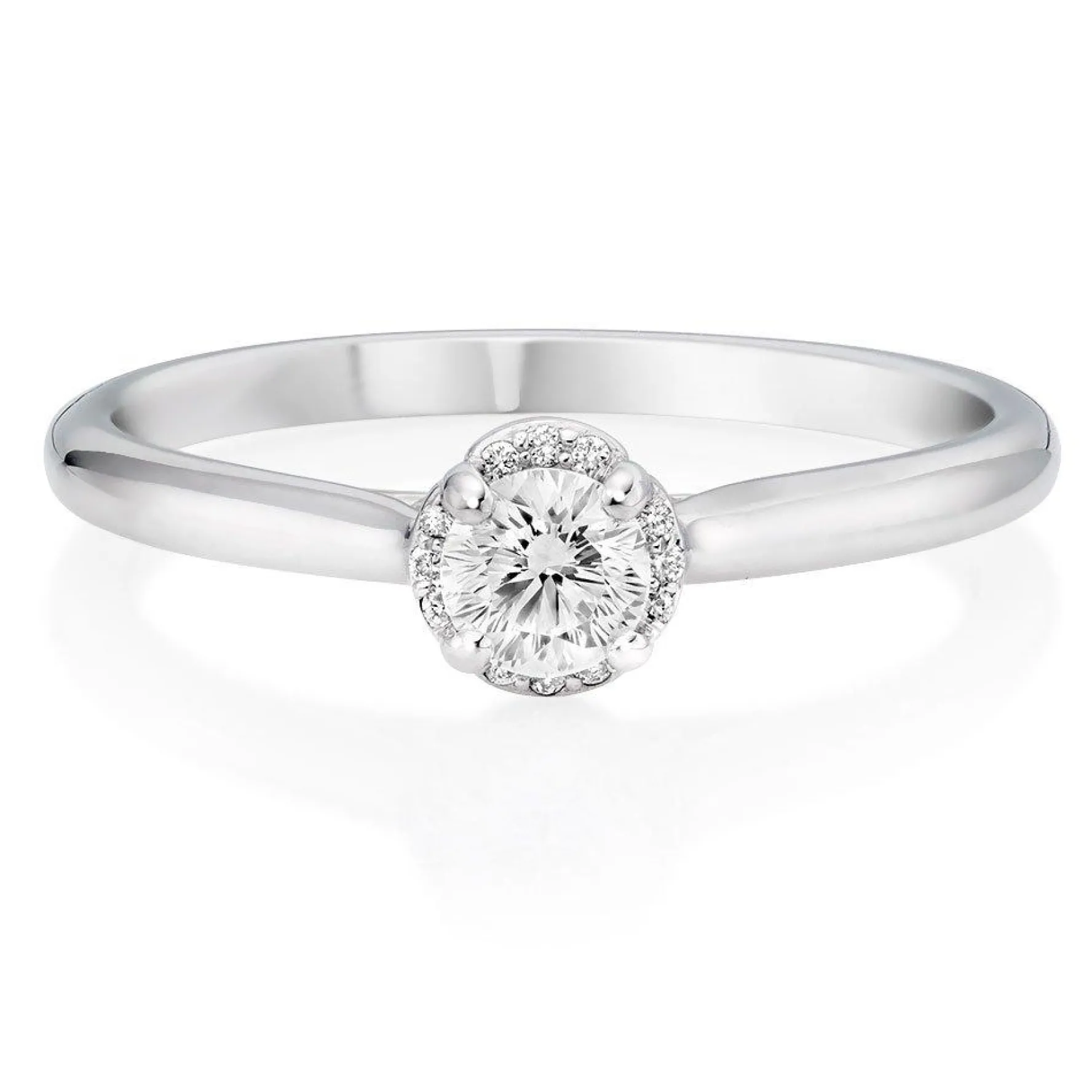 Beaverbrooks Beyond Brilliance 18ct White Gold and Rose Gold Diamond Halo Ring