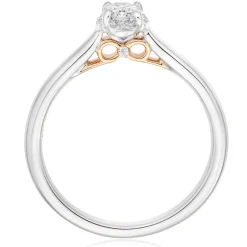 Beaverbrooks Beyond Brilliance 18ct White Gold and Rose Gold Diamond Halo Ring