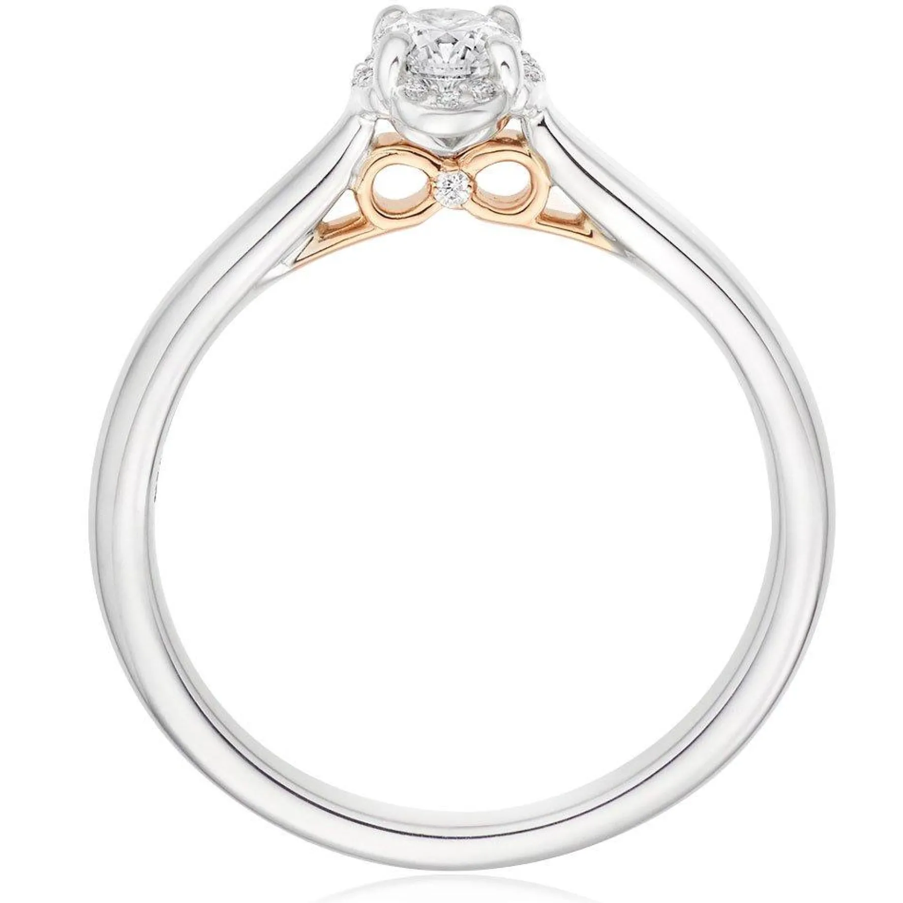 Beaverbrooks Beyond Brilliance 18ct White Gold and Rose Gold Diamond Halo Ring