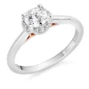 Beaverbrooks Beyond Brilliance 18ct White Gold and Rose Gold Diamond Halo Solitaire Ring