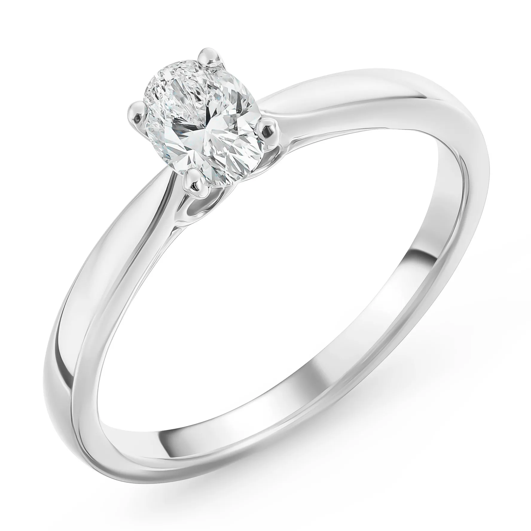 Beaverbrooks Beyond Brilliance 18ct White Gold Oval Shaped Diamond Solitaire Ring