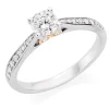 Beaverbrooks Beyond Brilliance 18ct White Gold and Rose Gold Diamond Solitaire Ring
