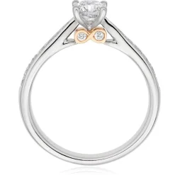 Beaverbrooks Beyond Brilliance 18ct White Gold and Rose Gold Diamond Solitaire Ring
