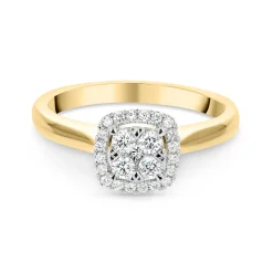 Beaverbrooks 9ct Gold Diamond Cluster Ring