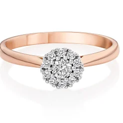 Beaverbrooks 18ct Rose Gold Diamond Halo Ring