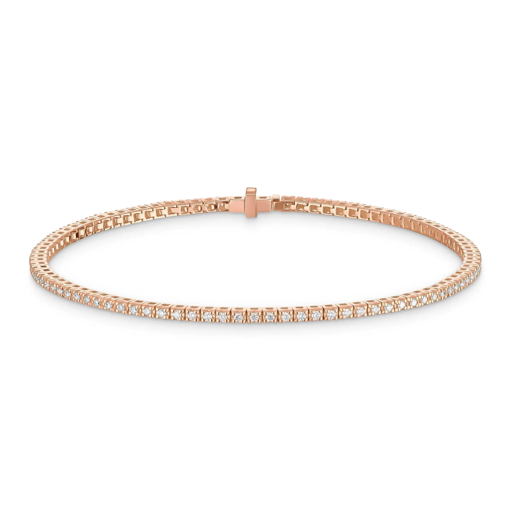 Beaverbrooks 9ct Rose Gold Diamond Tennis Bracelet