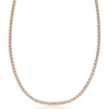 Beaverbrooks 18ct Rose Gold Plated Silver Spiga Chain 45cm