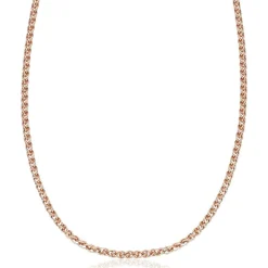 Beaverbrooks 18ct Rose Gold Plated Silver Spiga Chain 45cm