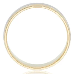 Beaverbrooks 9ct White and Yellow Gold 6mm Men’s Wedding Ring
