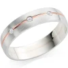 Beaverbrooks 9ct White and Rose Gold Diamond 5mm Men's Wedding Ring