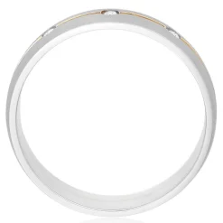 Beaverbrooks 9ct White and Rose Gold Diamond 5mm Men's Wedding Ring