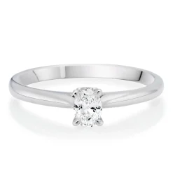 Beaverbrooks 18ct White and Rose Gold Diamond Oval Cut Ring