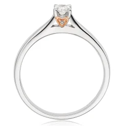 Beaverbrooks 18ct White and Rose Gold Diamond Oval Cut Ring