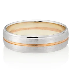 Beaverbrooks 9ct White and Rose Gold 6mm Men's Wedding Ring