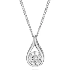Beaverbrooks 9ct White Gold Cubic Zirconia Pendant