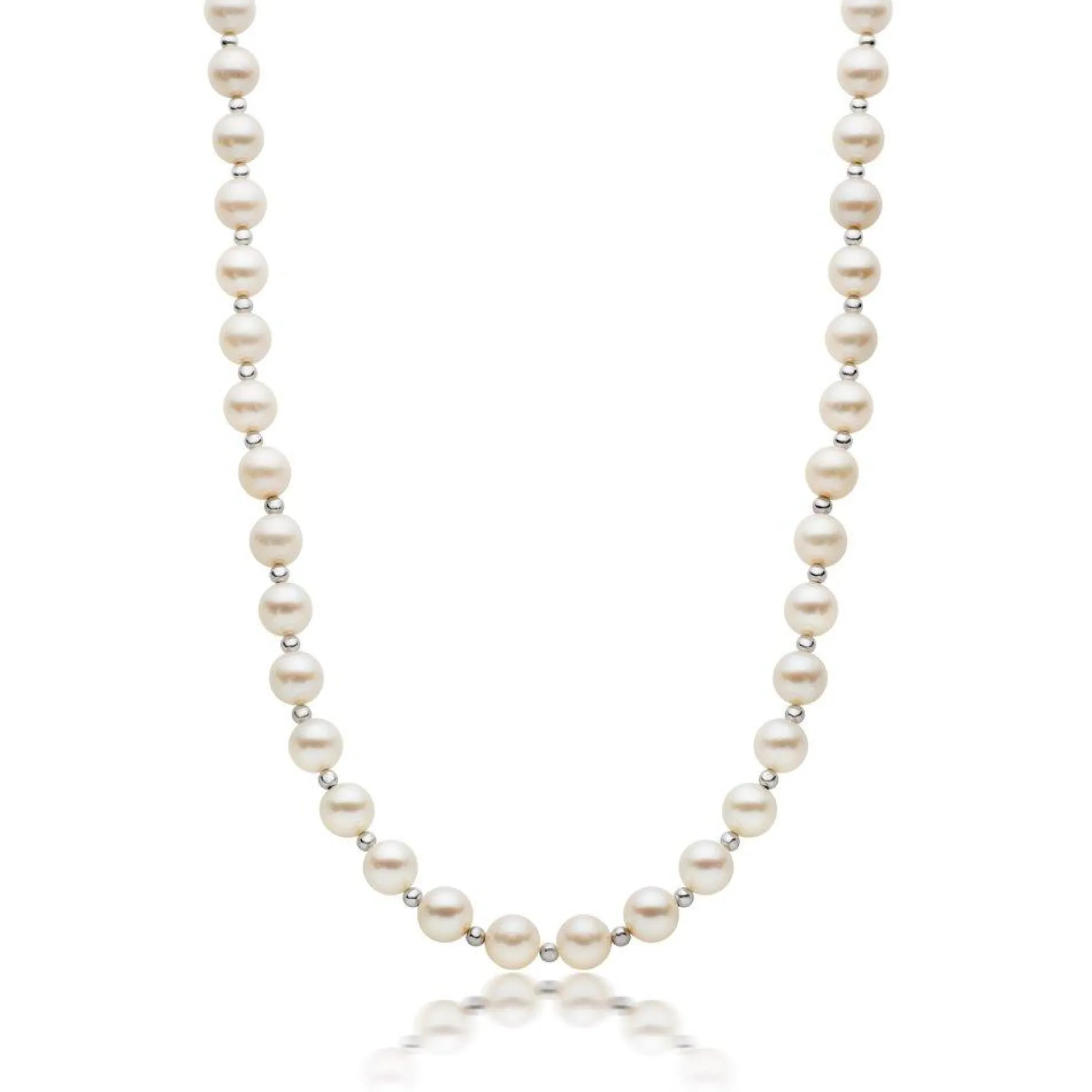 Beaverbrooks 9ct White Gold Freshwater Cultured Pearl Necklace