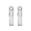 Beaverbrooks 9ct White Gold Cubic Zirconia Huggie Hoop Earrings