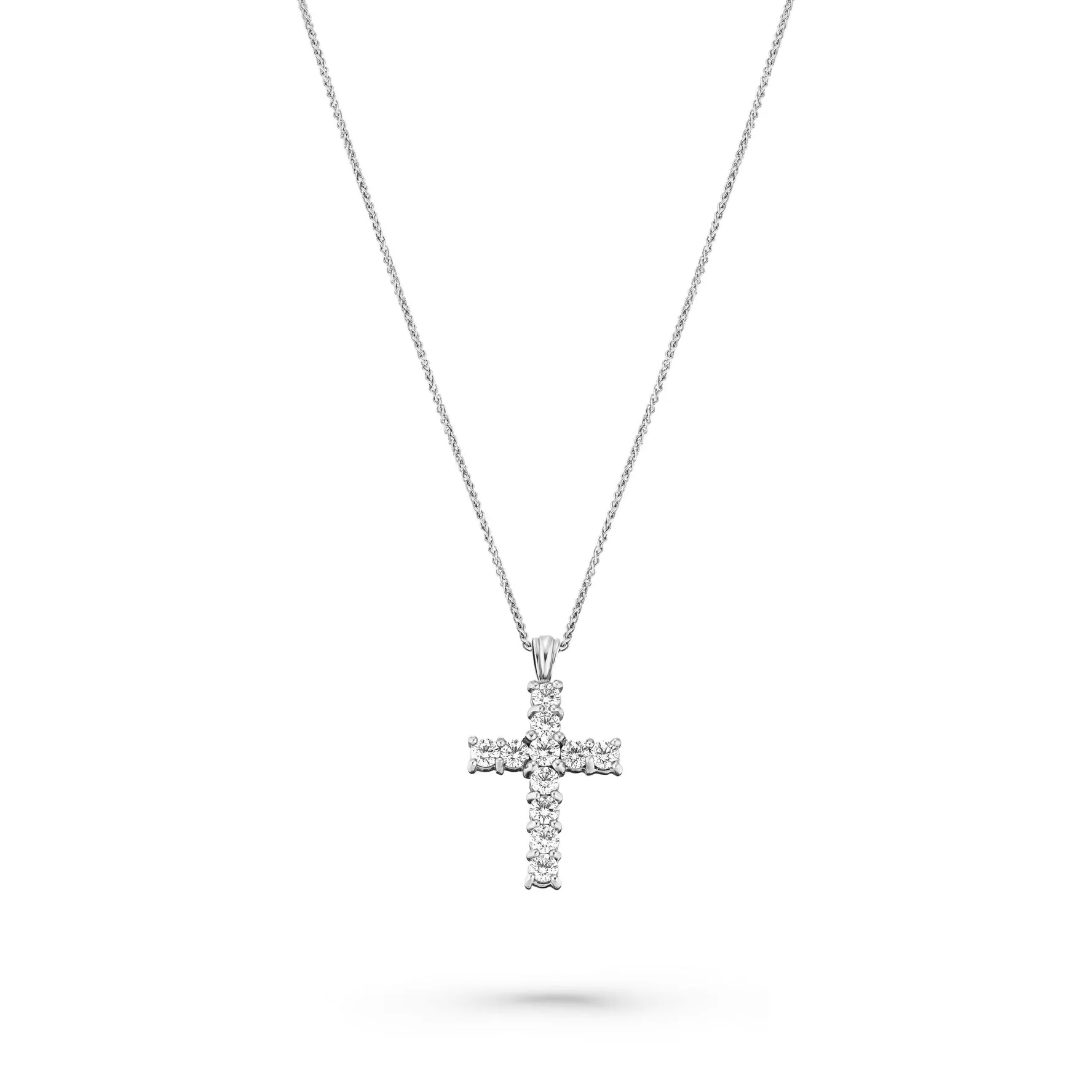 Beaverbrooks 18ct White Gold Diamond Cross Pendant
