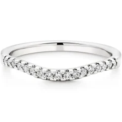 Beaverbrooks 18ct White Gold Diamond 2mm Shaped Wedding Ring