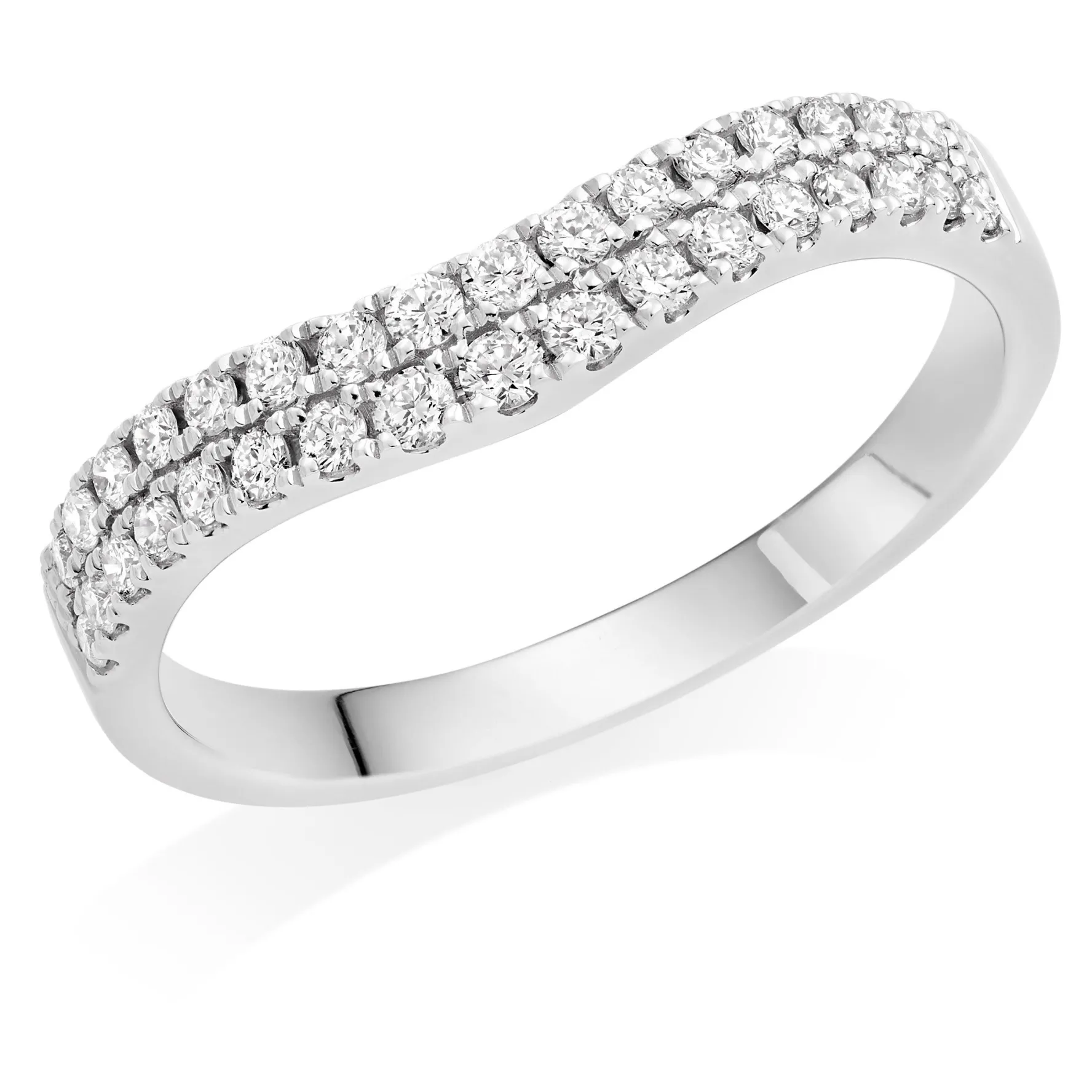 Beaverbrooks 18ct White Gold Diamond 4mm Half Eternity Ring