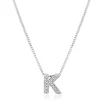 Beaverbrooks 9ct White Gold Diamond Initial K Pendant