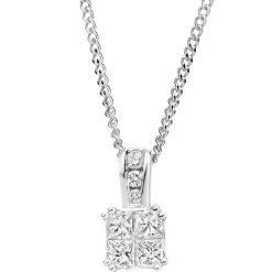 Beaverbrooks 18ct White Gold Diamond Pendant