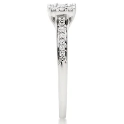 Beaverbrooks 9ct White Gold Diamond Cluster Engagement Ring