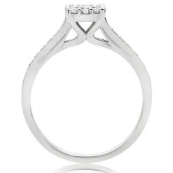 Beaverbrooks 9ct White Gold Diamond Cluster Engagement Ring