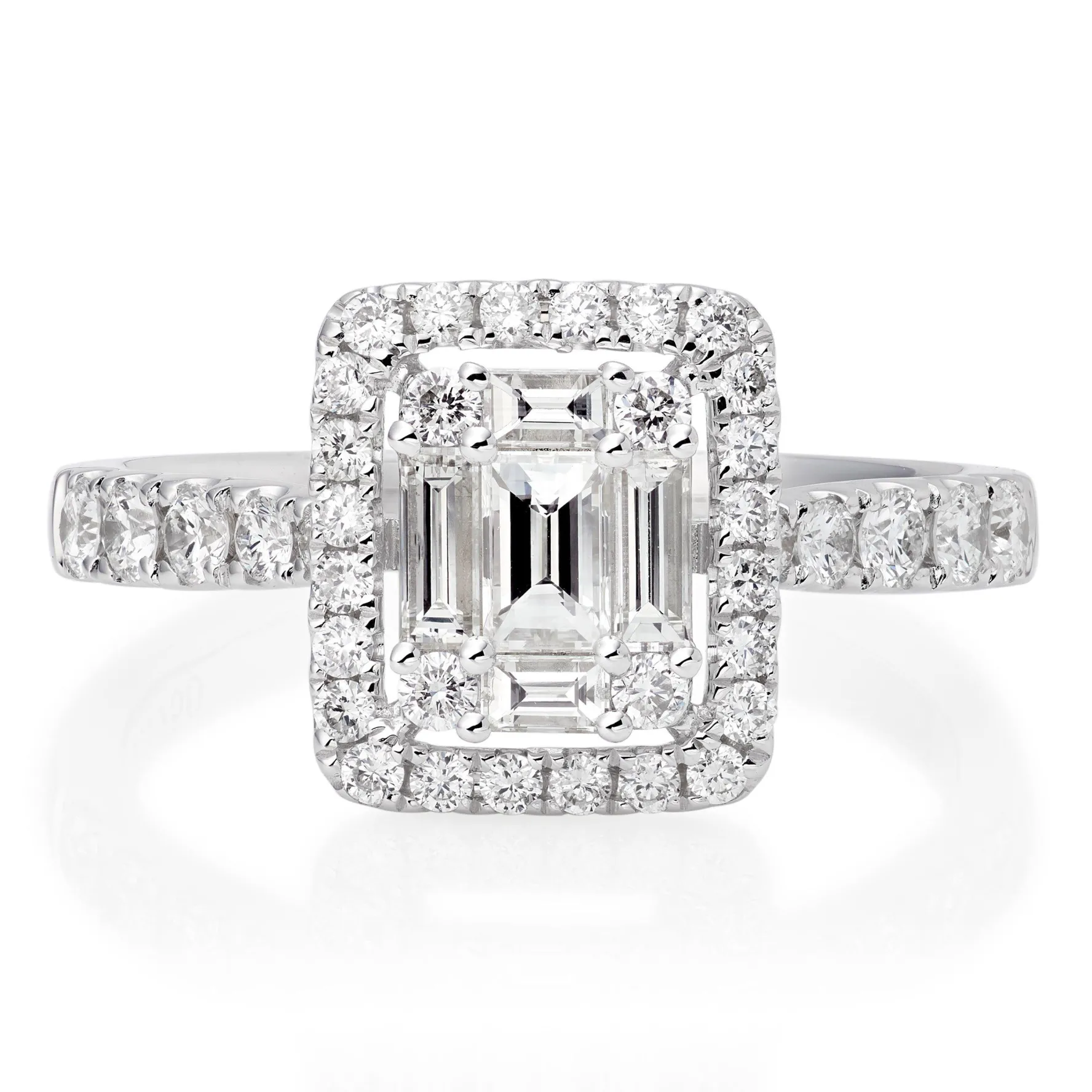 Beaverbrooks 18ct White Gold Diamond Halo Ring