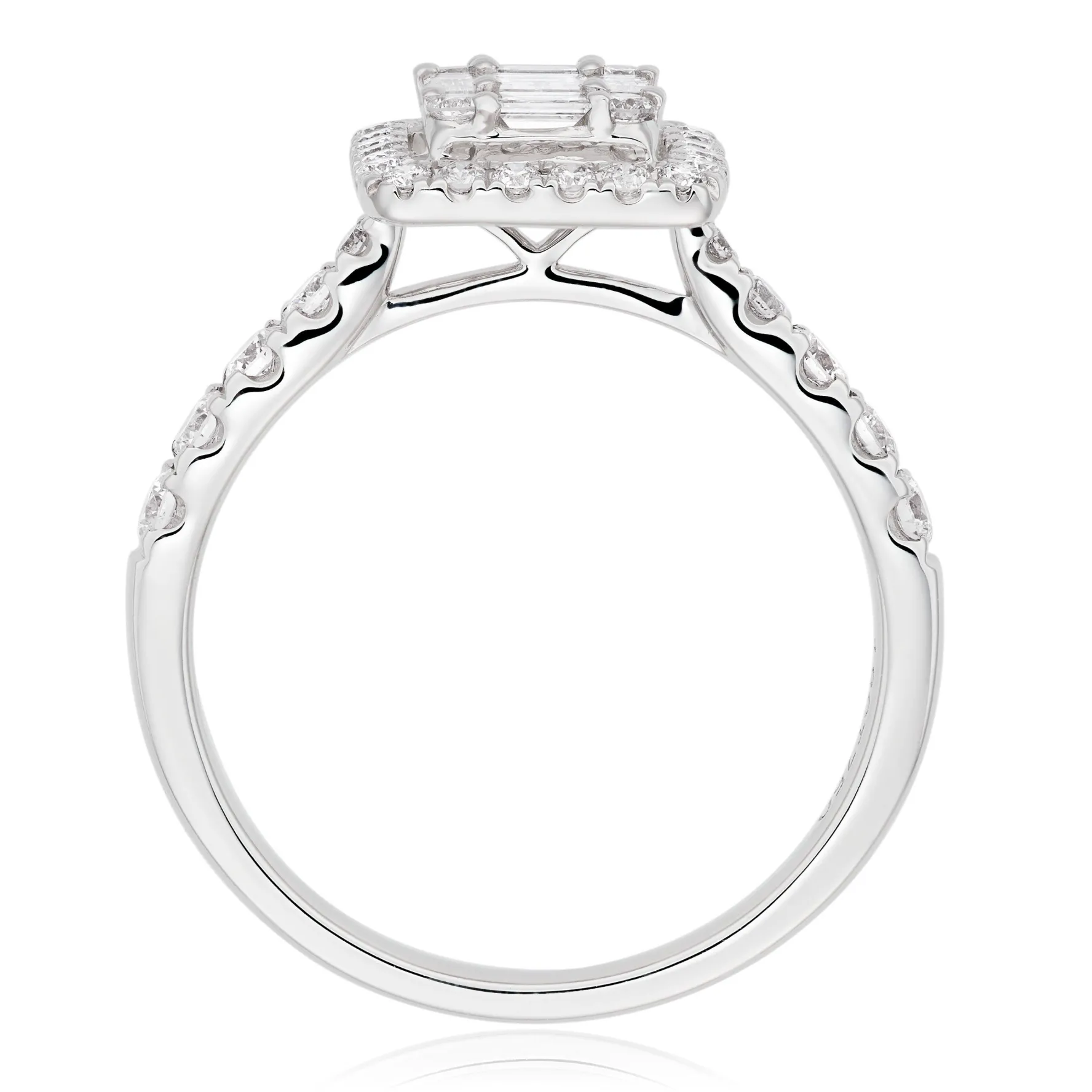 Beaverbrooks 18ct White Gold Diamond Halo Ring