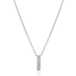 Beaverbrooks 9ct White Gold Diamond Initial I Pendant