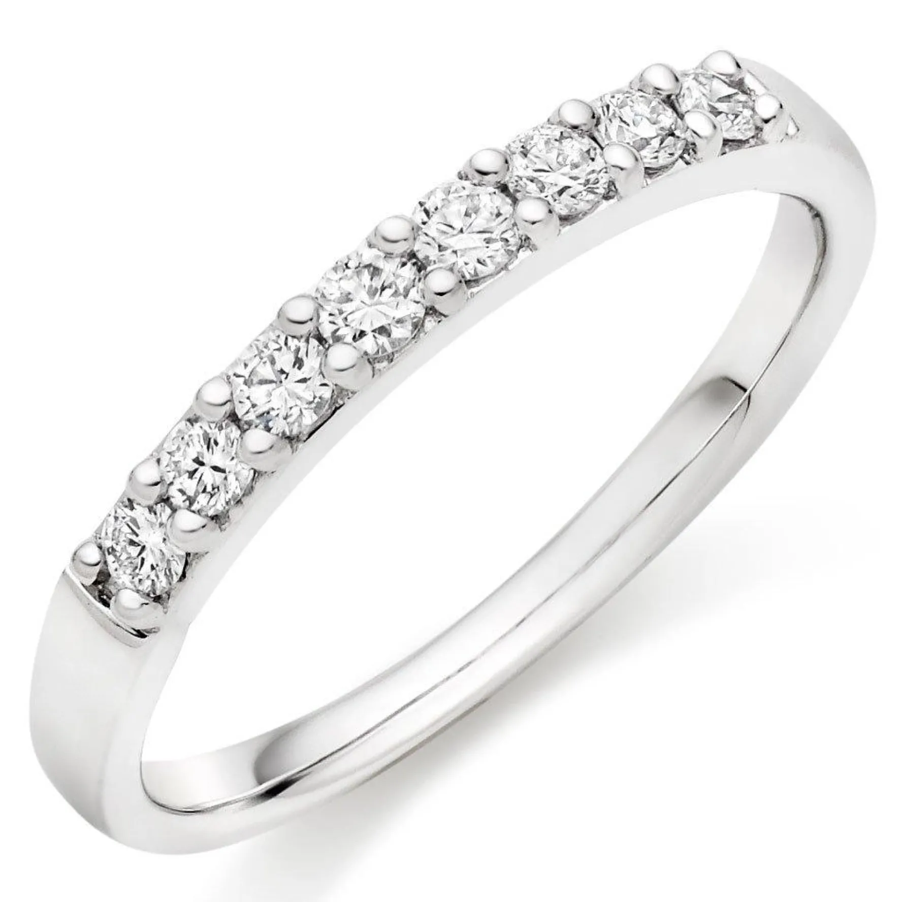 Beaverbrooks 9ct White Gold Diamond 2mm Half Eternity Ring