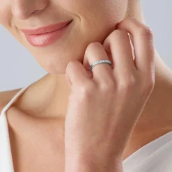 Beaverbrooks 9ct White Gold Diamond 2mm Half Eternity Ring