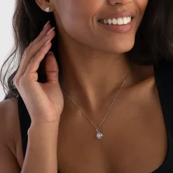 Beaverbrooks 9ct White Gold Cubic Zirconia Pendant