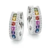 Beaverbrooks 18ct White Gold Sapphire Diamond Earrings