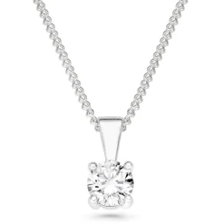 Beaverbrooks 9ct White Gold Diamond Solitaire Pendant