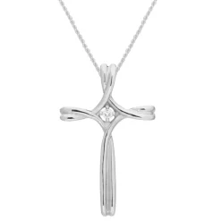 Beaverbrooks 9ct White Gold Diamond Cross Pendant
