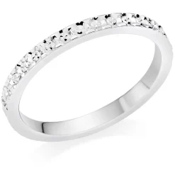 Beaverbrooks 9ct White Gold 2mm Sparkle Cut Wedding Ring