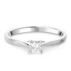 Beaverbrooks 9ct White Gold Princess Diamond Solitaire Ring