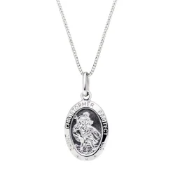 Beaverbrooks 9ct White Gold Saint Christopher Pendant