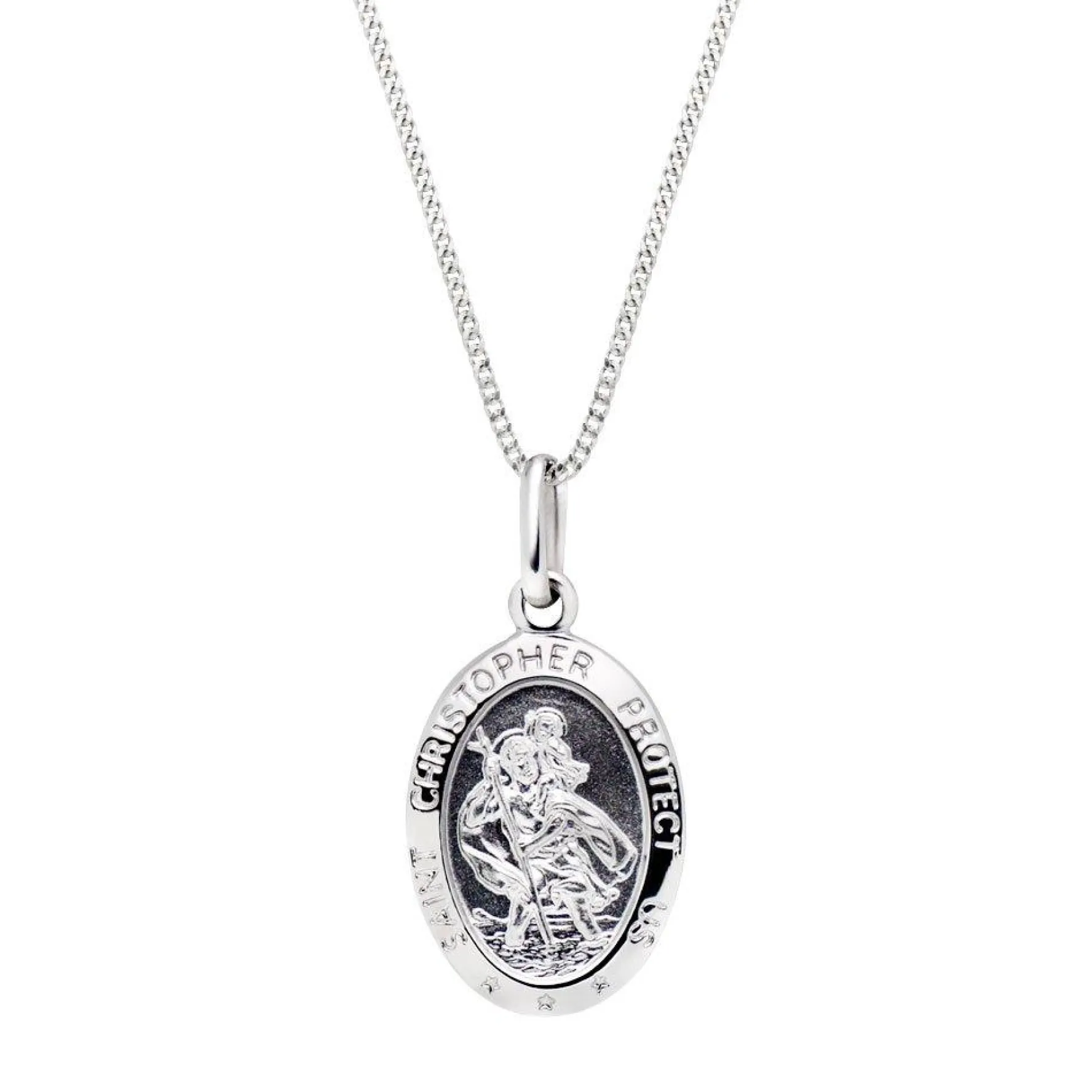 Beaverbrooks 9ct White Gold Saint Christopher Pendant