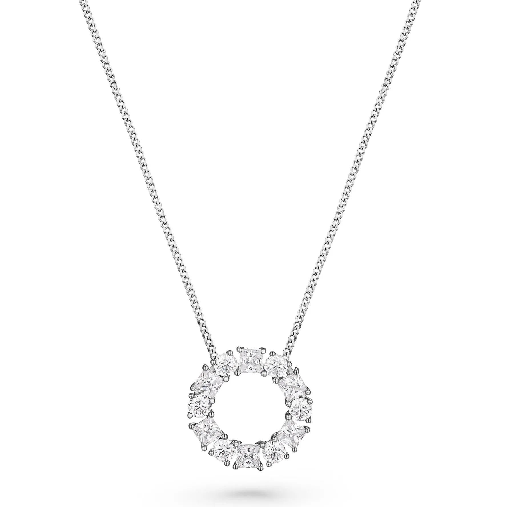 Beaverbrooks 9ct White Gold Cubic Zirconia Circle Pendant